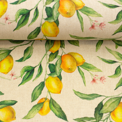 Canvas - Ulli - Zitronen - Leinenoptik